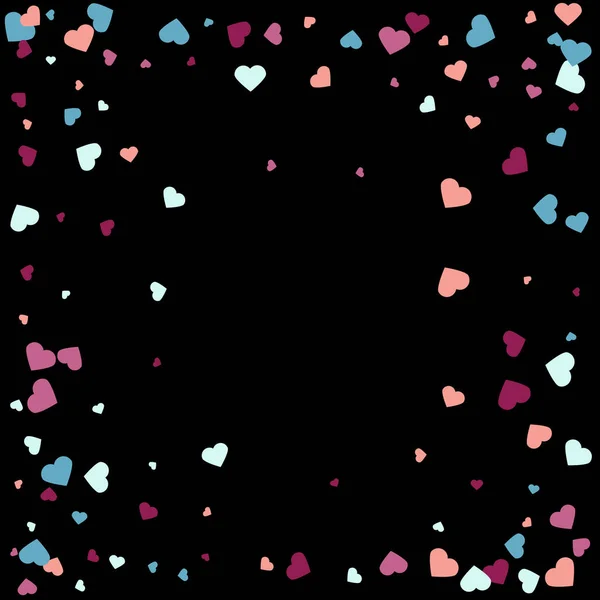 Bakgrund från ljusa flerfärgade konfetti. Festlig konfetti. Joyful konfetti på en svart bakgrund. Ljust färgglad bakgrund. — Stock vektor