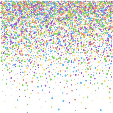 Parlak çok renkli konfeti arka plan. Şenlikli konfeti. Beyaz arka planda neşeli konfetiler. Parlak renkli arka plan.