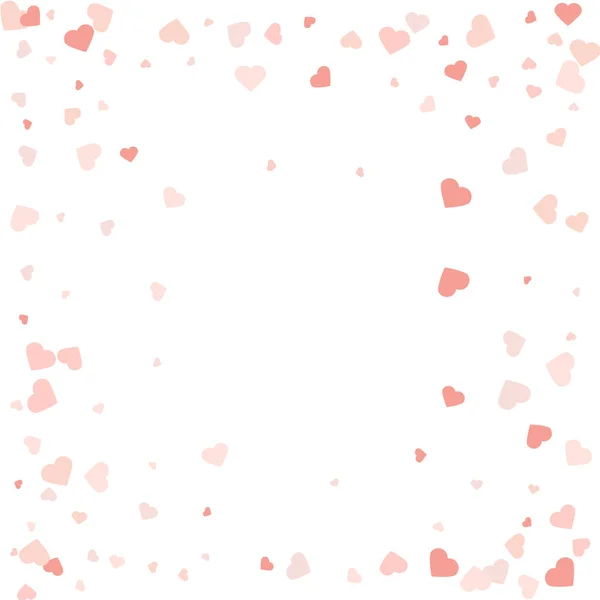 Bakgrund från ljusa flerfärgade konfetti. Festligt hjärtformade konfetti. Joyful konfetti på vit bakgrund. — Stock vektor