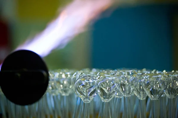Fabricación Tubos Ensayo Vidrio Transparente —  Fotos de Stock