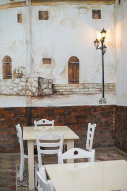 Restoran boş masa ve sandalyeler, Cafe Teras tablo