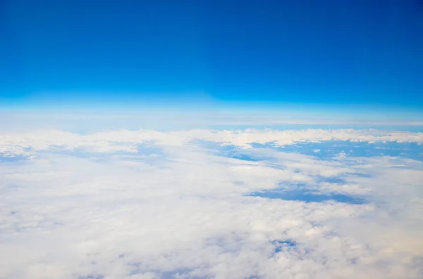 Blue Sky White Clouds Airplane — Stock Photo, Image