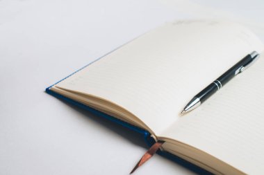 Defter ile gözlük ve kalem, kitap ile gözlük, Gözlük, gözlük ve kalem, çalışma çay, kitapla mavi defter not defterine yazmak