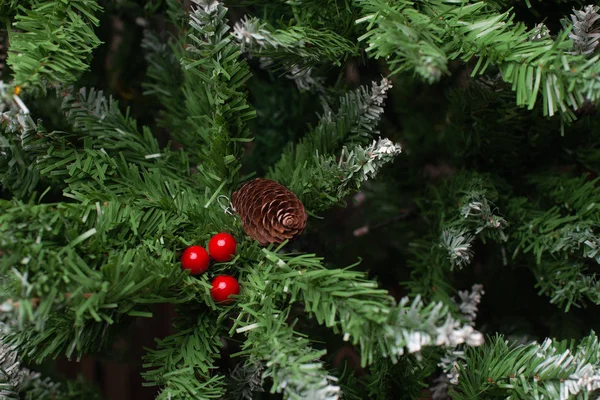 Tannenzweig Mit Kiefer Frohes Neues Jahr Neujahrshintergrund Neujahr 2019 Weihnachtsbaum — Stockfoto