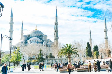İstanbul, Türkiye - 18 Ocak 2013: Sultanahmet Camii (Mavi Mo
