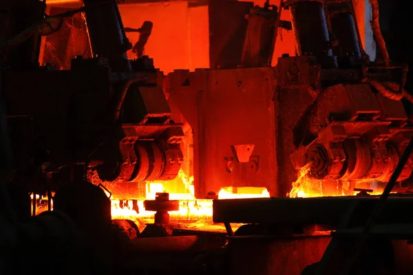 Red Hot Steel Metal Billets Molten Steel Casting Continuous Casting Royalty Free Stock Images