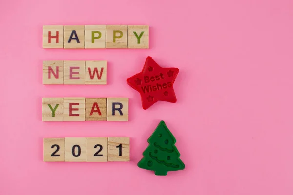 Happy New Year Merry Christmas Scrabble Letters Playdough Plasticine Letter — Stock Photo, Image