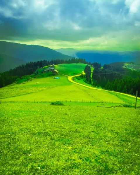 Vysoké Hory Vesnice Highland Život Jedinečný Pohled Podzimní Barvy — Stock fotografie