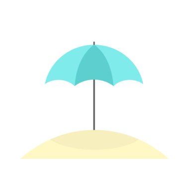 Güneş şemsiyesi beach simgesini. Vektör çizim