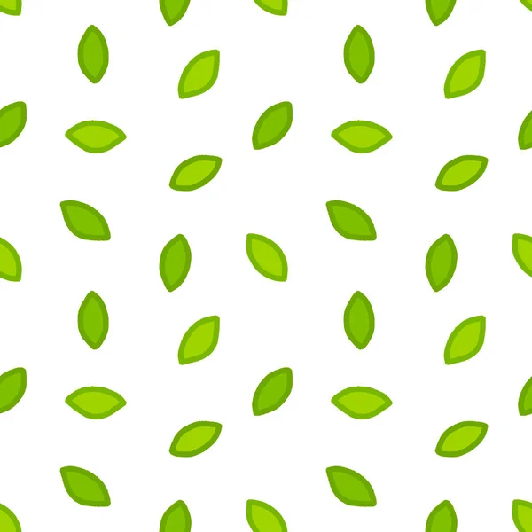 緑の葉のパターンを落書き ベクトル図 — ストックベクタ