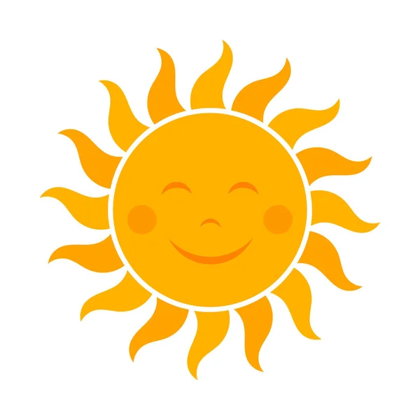 Ilustração Ícone Sol Sorridente — Vetor de Stock