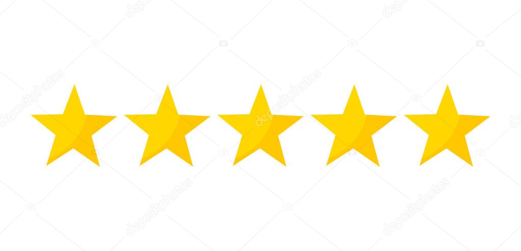 Five stars rating icon. Vector illustration