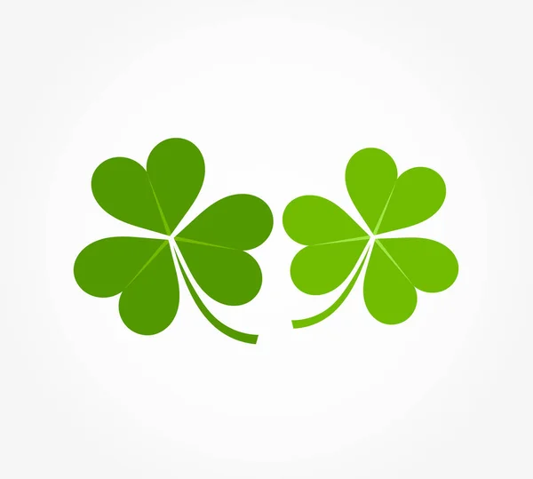 Two Clover Leaves Icons Vector Illustration — Stock Vector