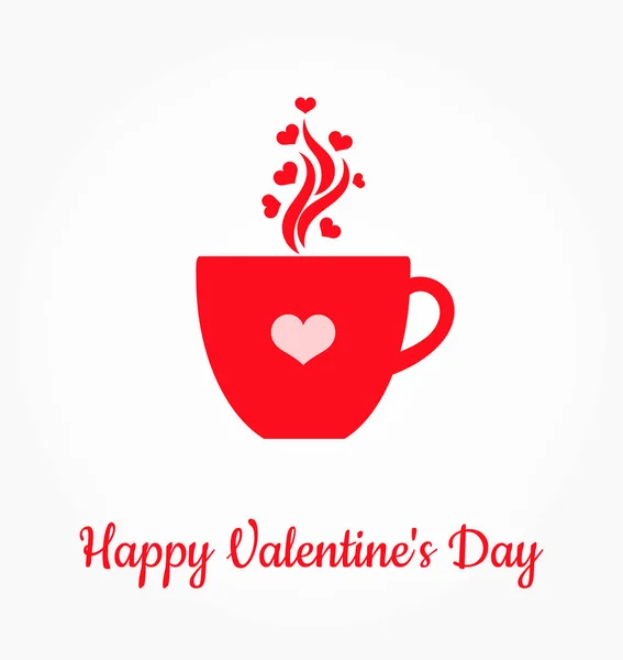 バレンタインのコーヒー カップ ベクトル イラスト カード — ストックベクタ