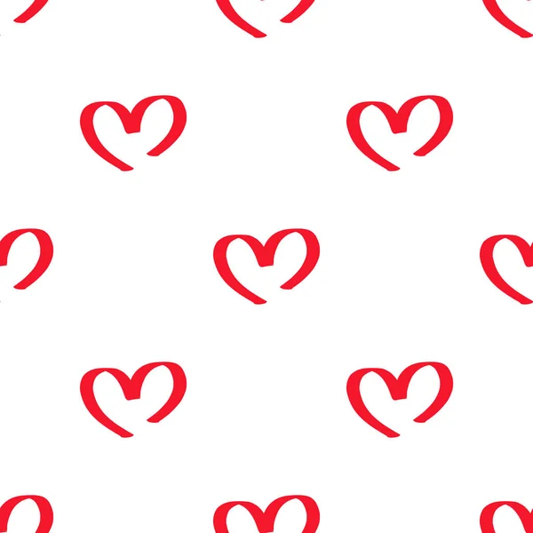 Červená Symbolické Srdce Vzor Bezešvé — Stockový vektor