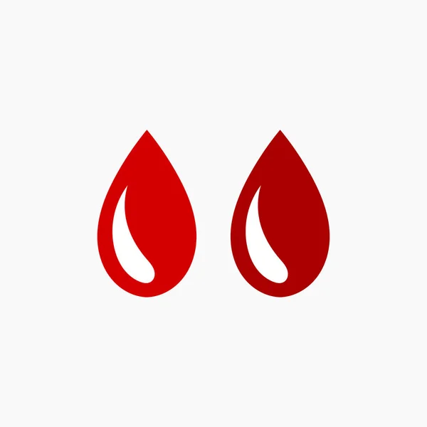 Two Red Drops Blood Icon Vector Illustration — Stock Vector