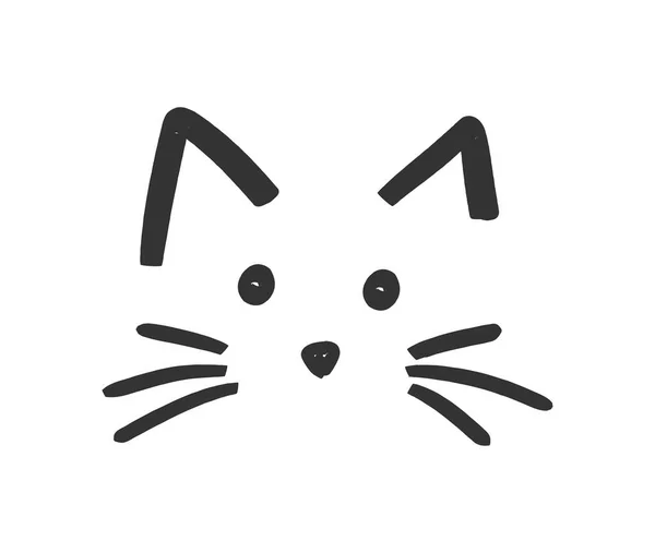 Linda Cara Gato Icono Ilustración Vectorial — Vector de stock