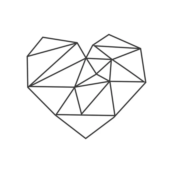 Geometric Shape Heart Icon Vector Illustration — Stock Vector