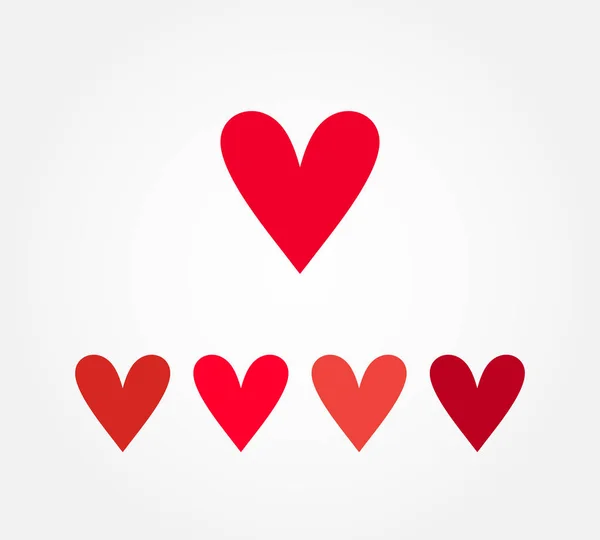 Значки Червоних Сердець Векторні Ілюстрації — стоковий вектор