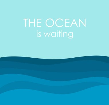 Okyanus dalgaları illüstrasyon. Vektör arka plan