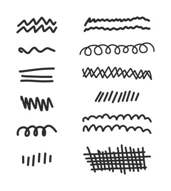 Elle çizilmiş karalama satır kümesi doodle. Vektör çizim