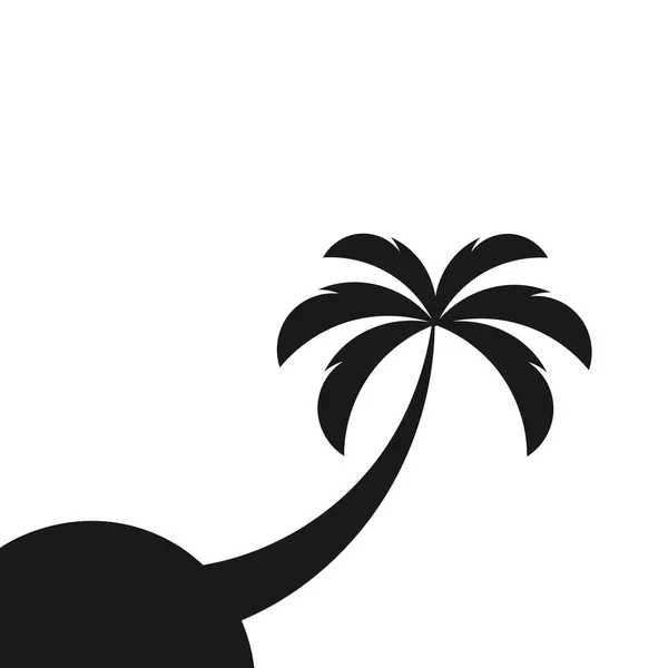 Palmera Única Isla Ilustración Vectorial — Vector de stock