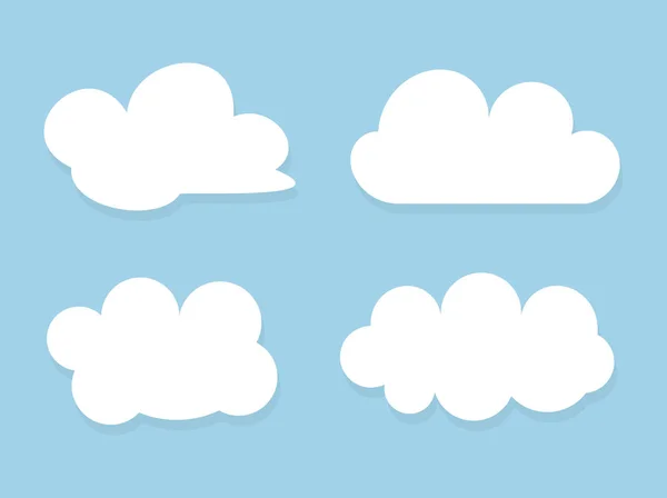 Conjunto Nuvens Sobre Céu Azul Ilustração Vetorial —  Vetores de Stock