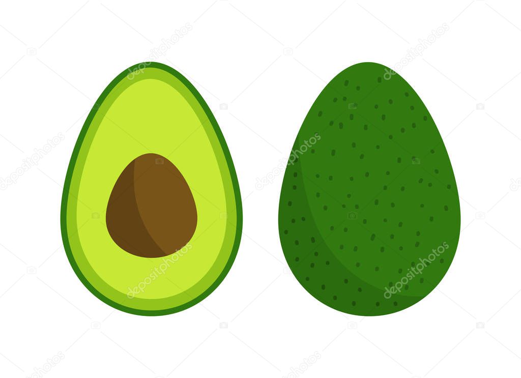 Avocado fruit icon inside. Vector illustration