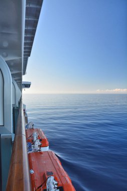 Yolcu gemisi balkonundan görüntüleyin. Karayip Denizi