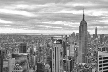 New York şehir manzarası. Siyah ve beyaz renkleri