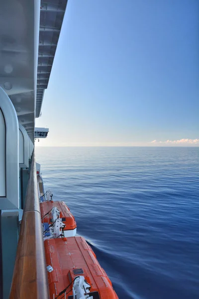 クルーズ船のバルコニーからの眺め カリブの海 — ストック写真