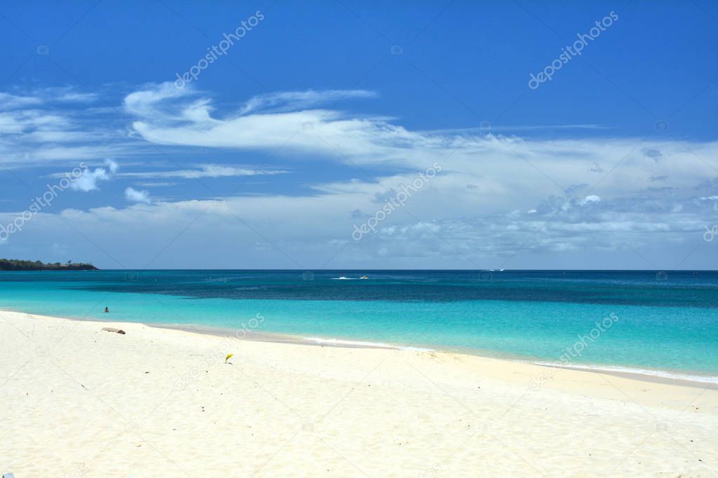 White sand beach on Grenada island, Caribbean