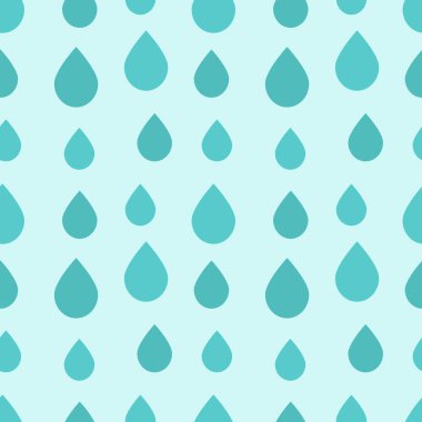 Mavi yağmur Dikişsiz desen bırakır. Vektör çizim