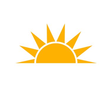 Basit turuncu günbatımı güneş simgesi. Vektör çizim