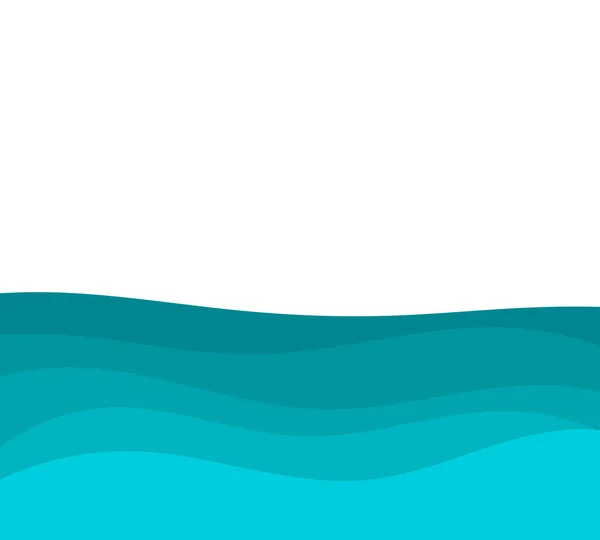 Blauwe Zee Water Golven Achtergrond Vectorillustratie — Stockvector