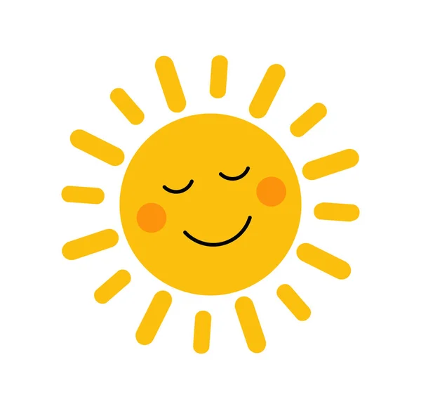 笑顔でかわいい太陽 ベクトル図 — ストックベクタ