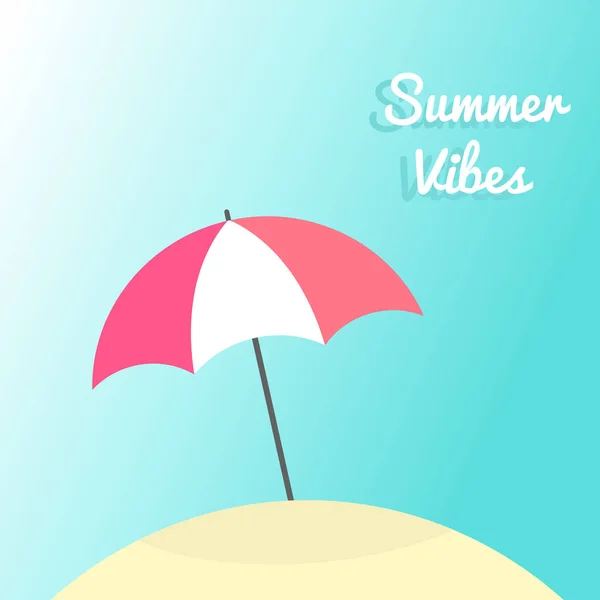 太阳伞在海滩上 夏日共鸣背景插图 — 图库矢量图片