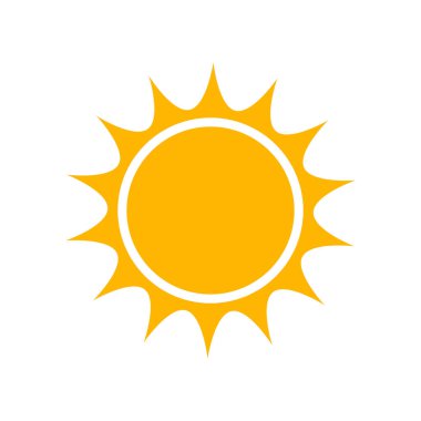 Basit güneş düz simgesi. Vektör çizim