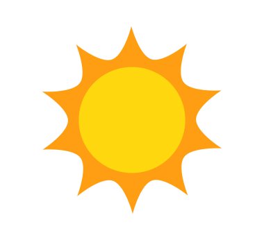 Şirin güneş simgesi. Vektör çizim