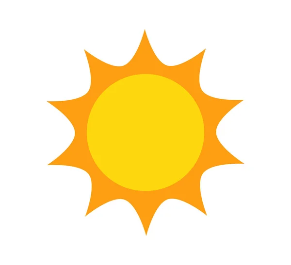 Симпатичная Икона Солнца Векторная Иллюстрация — стоковый вектор