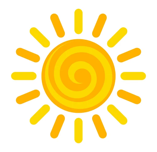 Cartoon Swirl Sun Icon Vector Illustration Symbol — Stock Vector