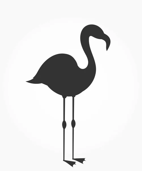 Icono Pájaro Flamenco Negro Aislado Icono Blanco Ilustración Vectorial — Vector de stock