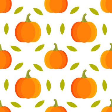 Sonbahar balkabakları pürüzsüz desen. Vektör illüstrasyonu