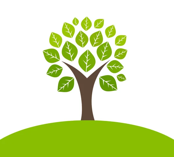 Drzewo Liśćmi Symbol Ilustracja Wektorowa — Wektor stockowy