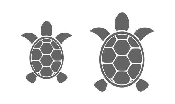 Ikony Dvě Želvy Vektorové Ilustrace — Stockový vektor