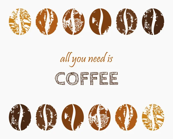 Coffee Beans Border Vector Illustration — Stock Vector