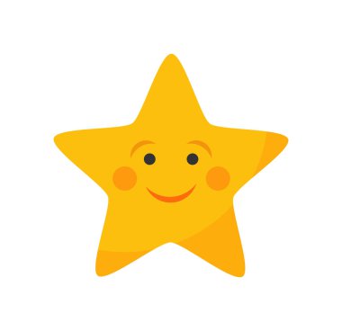 Sevimli yıldızı gülümseme ile. Vektör çizim