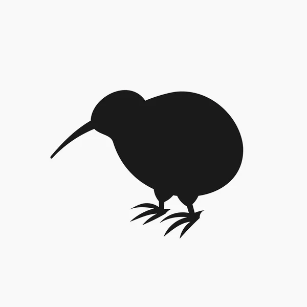 Ícone Silhueta Pássaro Kiwi Ilustração Vetorial —  Vetores de Stock