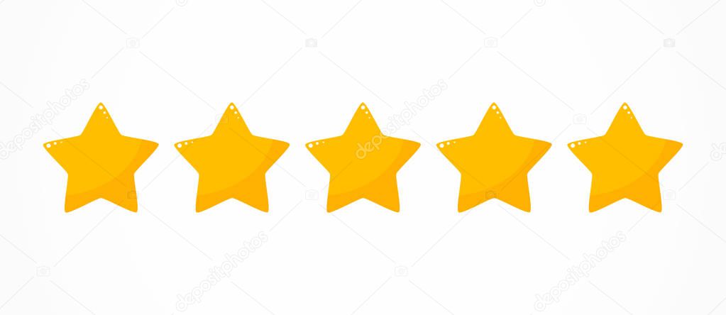 Five stars quality rating icon. Vector illustration