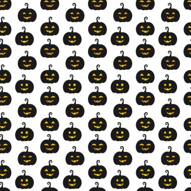 Halloween pumpkins Jack O fener seamless modeli. Vektör çizim